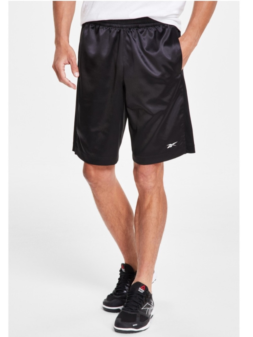 New! Reebok Men’s Basketball Satin and Mesh Shorts, Size Medium